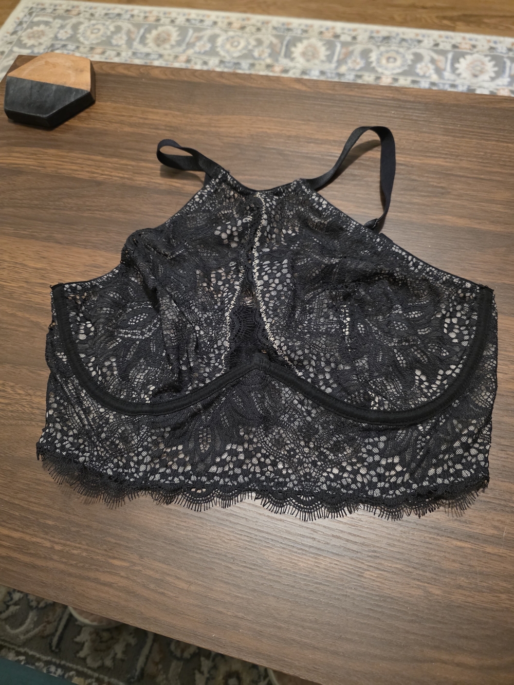 Victoria's Secret Black Lace Longline Bralette